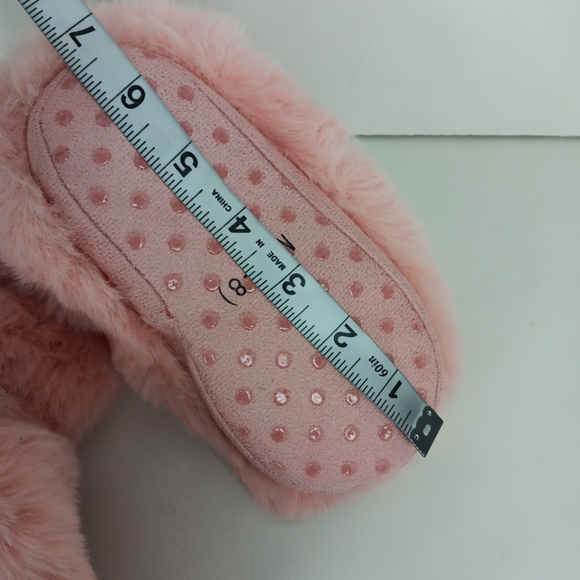Cat & Jack Faux Fur Slippers Blush Pink Dallas Fluffy Bootie Girls M 7-8 NWT - Picture 4 of 10